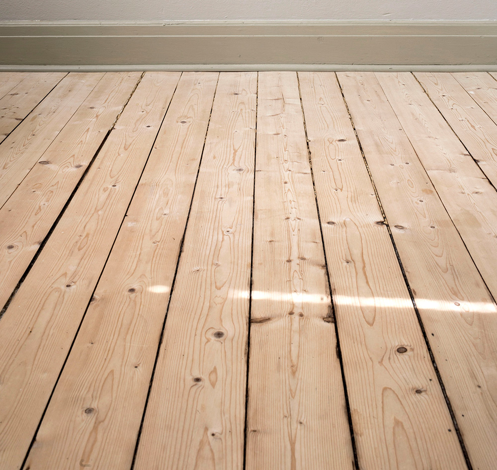 et ludbehandlet og olieret grantrægulv
