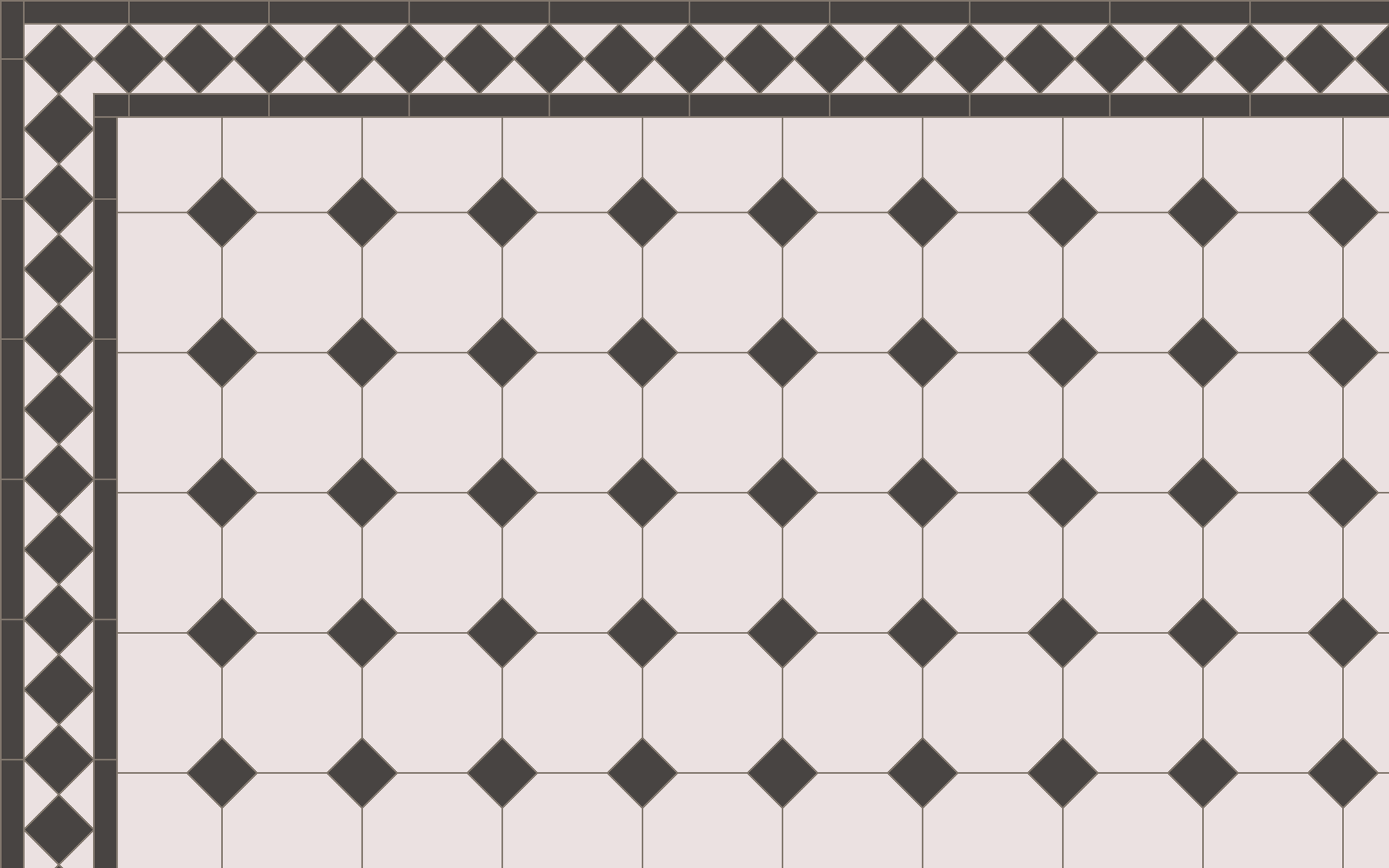 Victorian Floor Tiles i York m&oslash;nster med Kingsley bort, Black og White