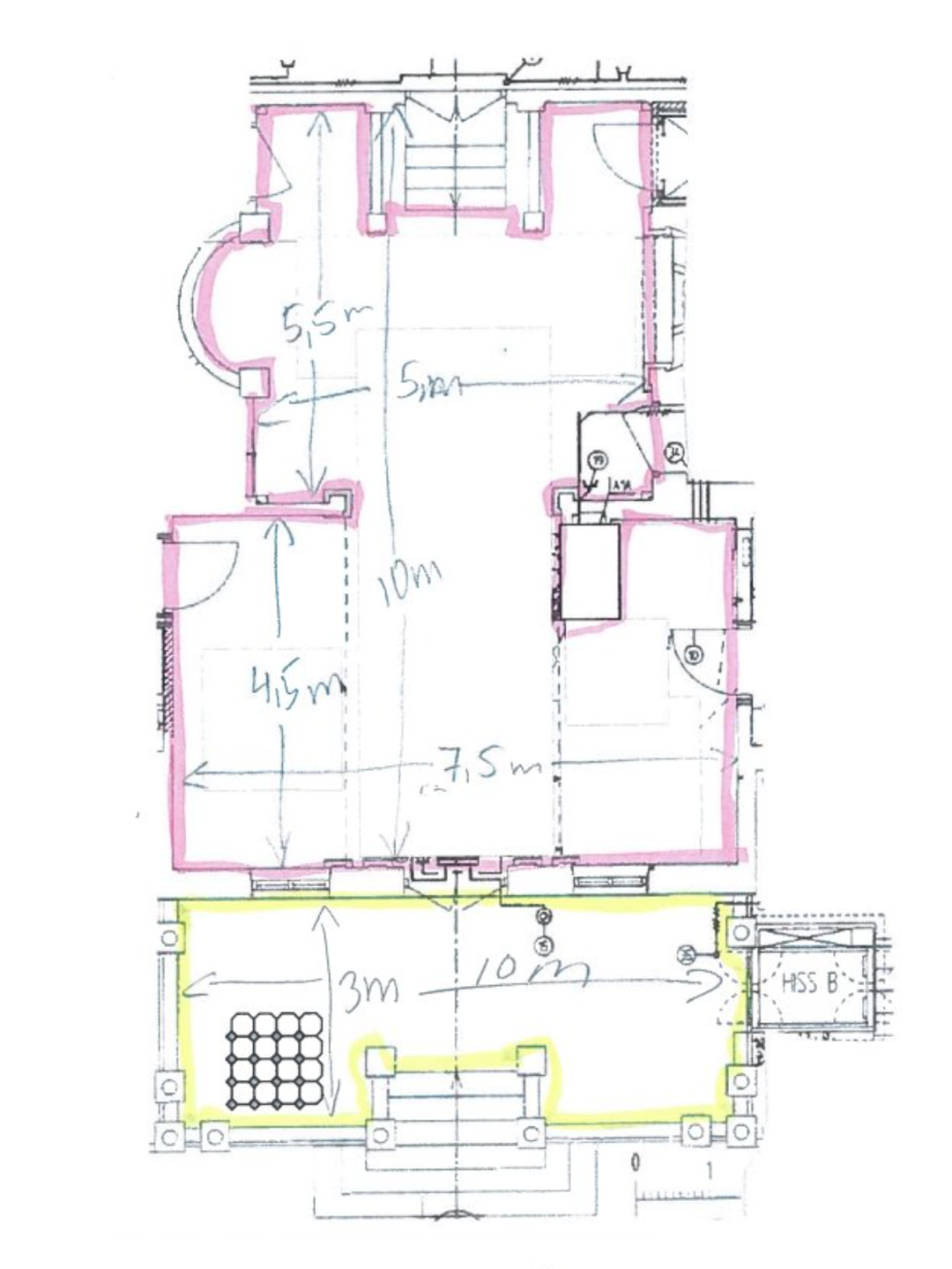 Plantegning af Nolhaga Slot med opm&aring;linger